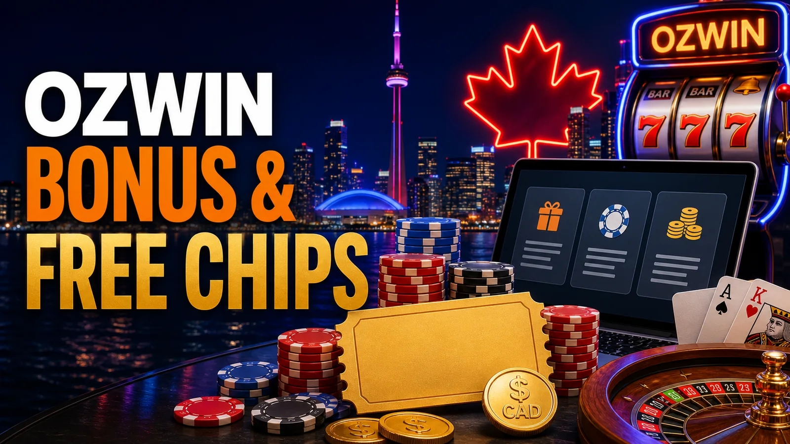 Ozwin Casino Bonus and Free Chips content banner for Canadian players