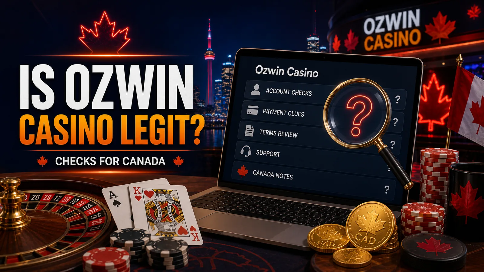 Is Ozwin Casino Legit? content banner for Canadian players